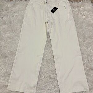 Flamingals straight leg stretchy white denim jeans size 3 FL5-218